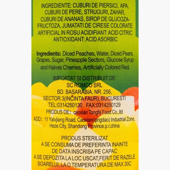 Cocktail de fructe în sirop, conservă 425g