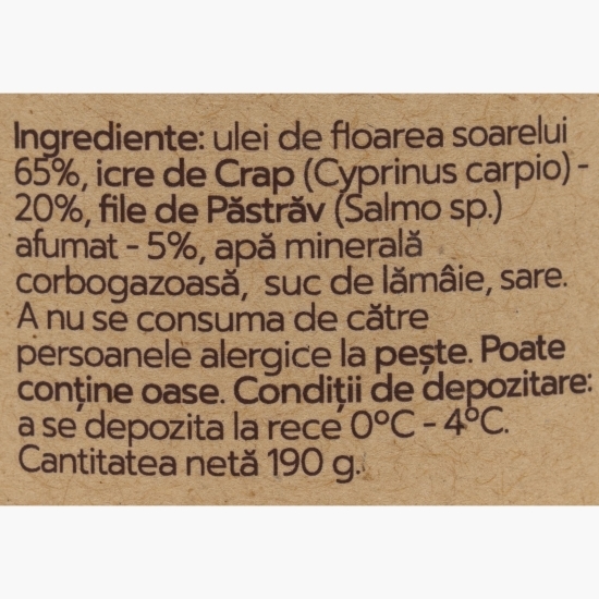 Salată de icre de crap cu păstrăv afumat 190g