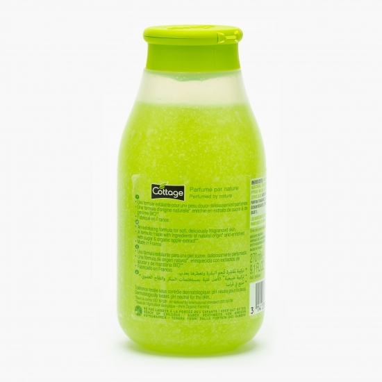 Gel de duș exfoliant bio zahăr și mere 270ml