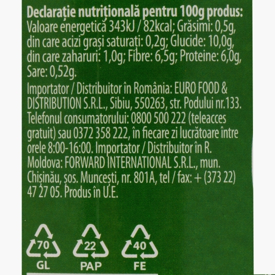 Fasole albă cu legume, în saramură, 540g