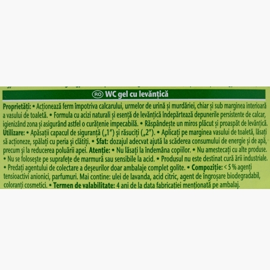 Gel wc levănțică 0.75l