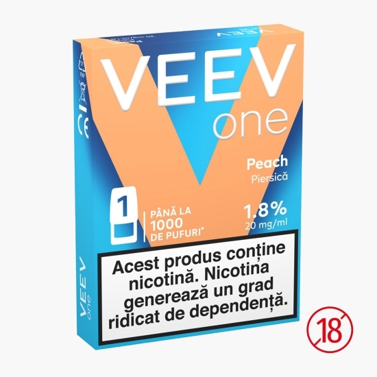 Capsulă pentru țigară electronică Peach 1.8%, 20mg/ml nicotină, 1000 puffs