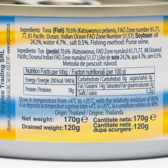 Ton mărunțit în ulei 170g