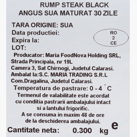 Rump Steak de Black Angus din SUA, maturat 30 zile 300g
