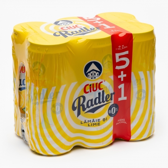 Bere fără alcool aromatizată lămâie&lime doză 6x0.33l (5+1)