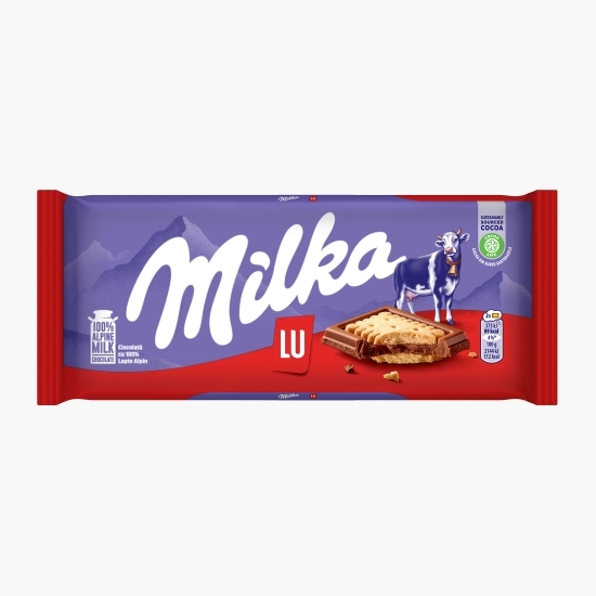Ciocolată cu lapte alpin și biscuiți LU 97g