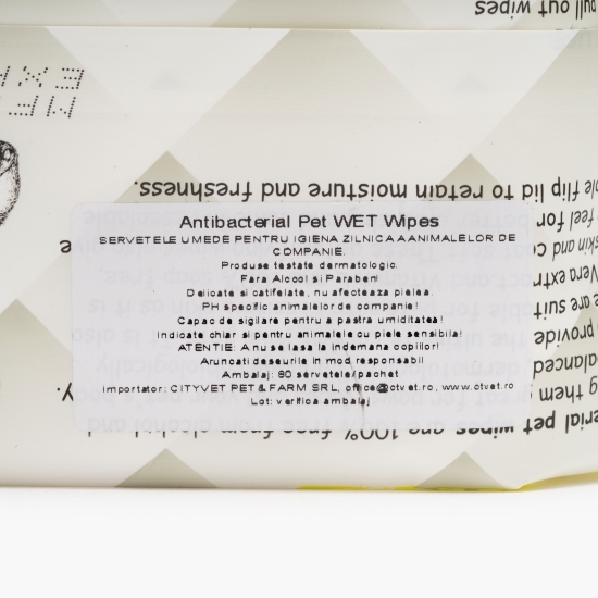 Șervețele antibacteriene pentru igiena câinilor 80 buc