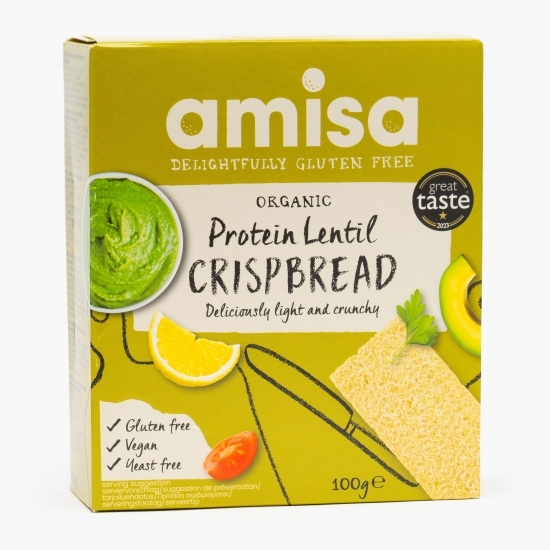 Pâine crocantă proteică eco din linte, fără gluten 100g