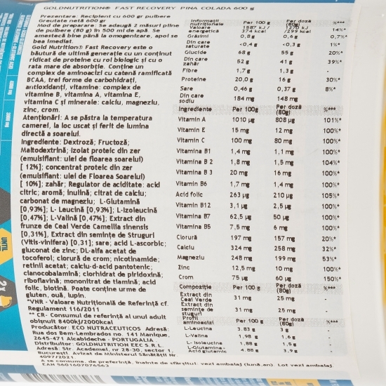 Fast Recovery Pina Colada Paradise 600g