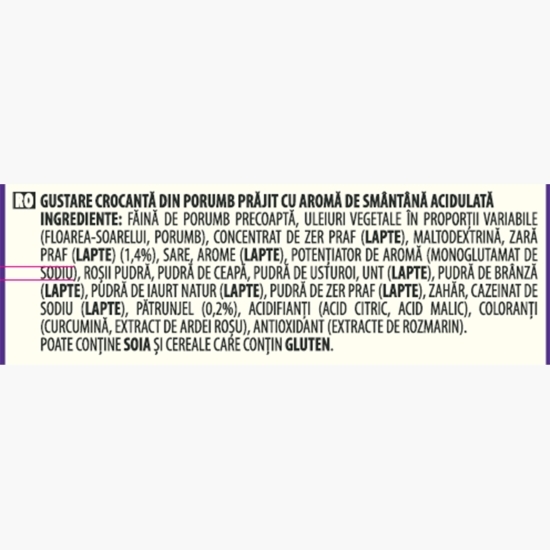  Tortilla Chips cu aromă de smântână  55g