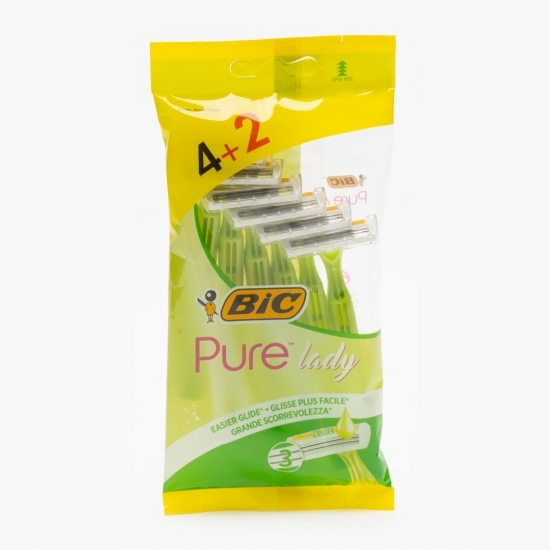 Aparat de ras Pure Lady 3 lame, 6 buc