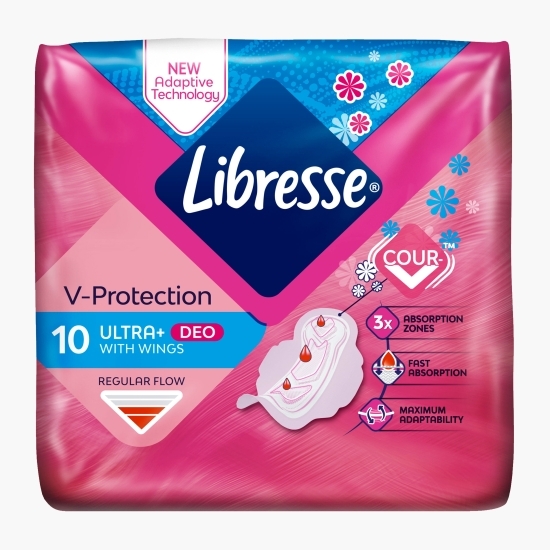 Absorbante Ultra Deo Regular Fresh cu aripioare 10 buc