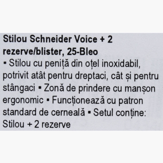 Stilou Voice alb-albastru +2 rezerve cerneală