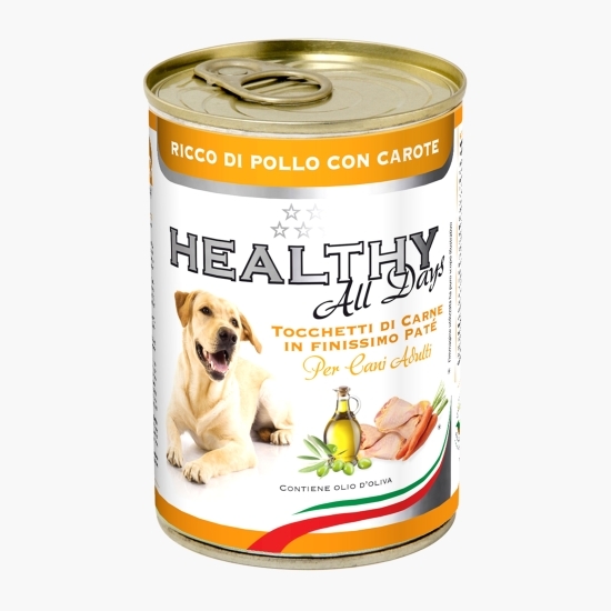 Hrană umedă pentru câini adulți 400g, cu pui și morcov