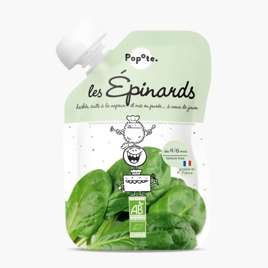 Piure eco cu 39% spanac, +4/6 luni, 120g
