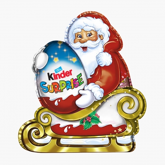 Figurină de ciocolată cu lapte și strat interior alb din lapte, cu jucărie surpriză Xmas 75g