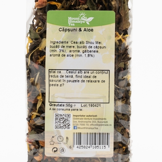 Ceai alb căpșuni și aloe 50g