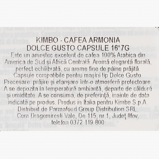 Armonia, 16 băuturi, 112g, capsule cafea