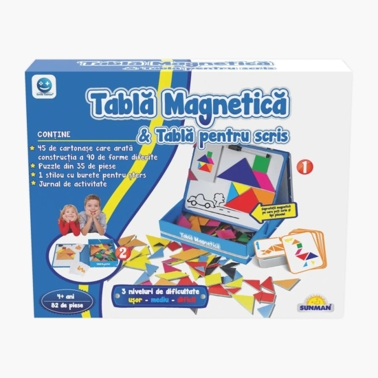 Joc educativ Tabletă magnetică & tablă pentru scris, 82 piese, 4+ ani
