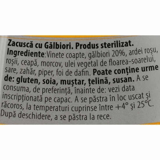 Zacuscă cu gălbiori 290g