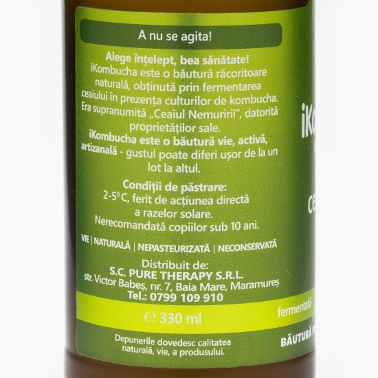 Kombucha băutură probiotică energizantă cu ceai verde 330ml