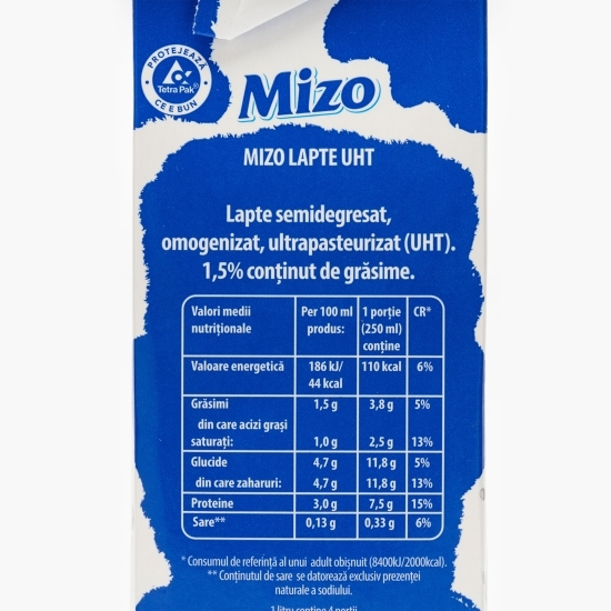 Lapte UHT cu 1.5% grăsime 1l