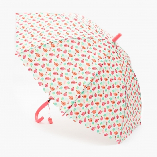 Umbrelă lungă buburuză, copii, 65cm