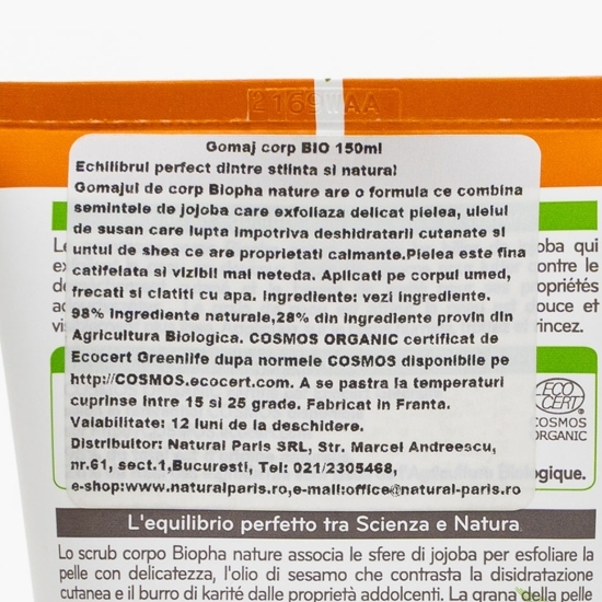 Gomaj de corp bio 150ml