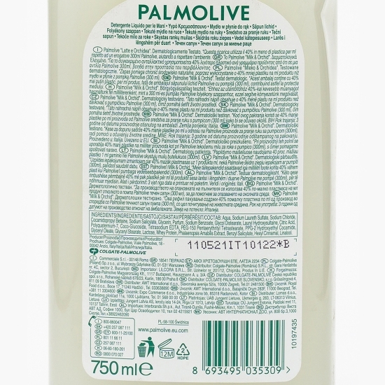 Rezervă săpun lichid Naturals Milk&Orchid, eco refill 750ml