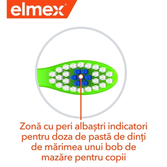 Periuță de dinți cu peri moi pentru copii, vârstă 3-6 ani