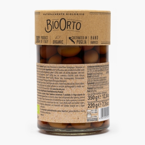 Măsline Peranzana eco cu sâmburi în saramură 350g