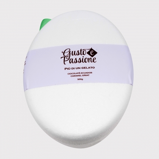 Înghețată italiană artizanală (gelato) ciocolată Ecuador și caramel sărat 500g