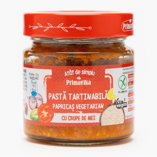 Pastă tartinabilă papricaș vegetarian cu crupe de mei 160g