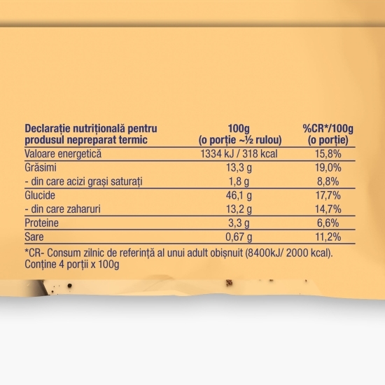 Rulouri Max cu cremă cu ciocolată și cremă cu piure de pere 400g
