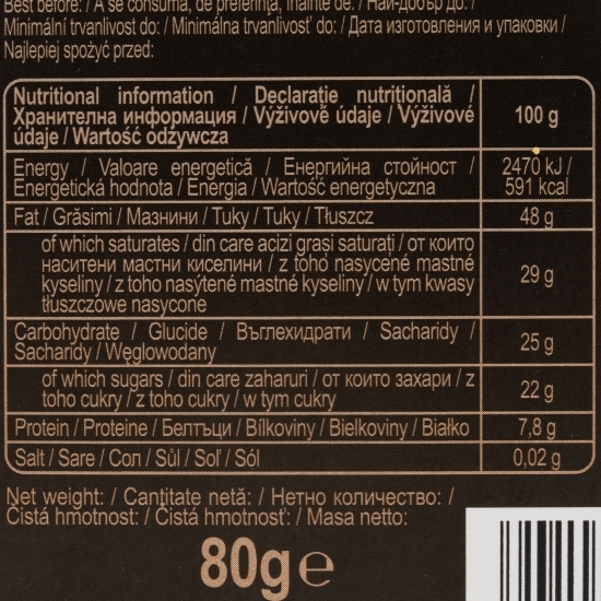 Ciocolată amăruie 75% cacao 80g