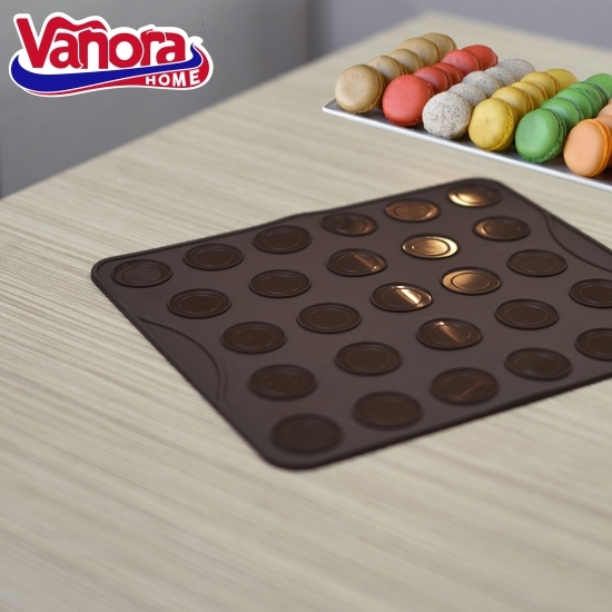 Tavă silicon pentru macarons/fursecuri, 27 forme