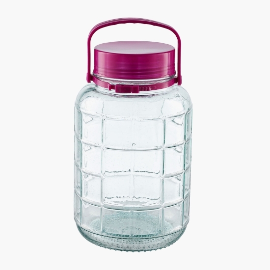 Borcan depozitre din sticlă cu capac plastic 2l, d14 x h22 cm