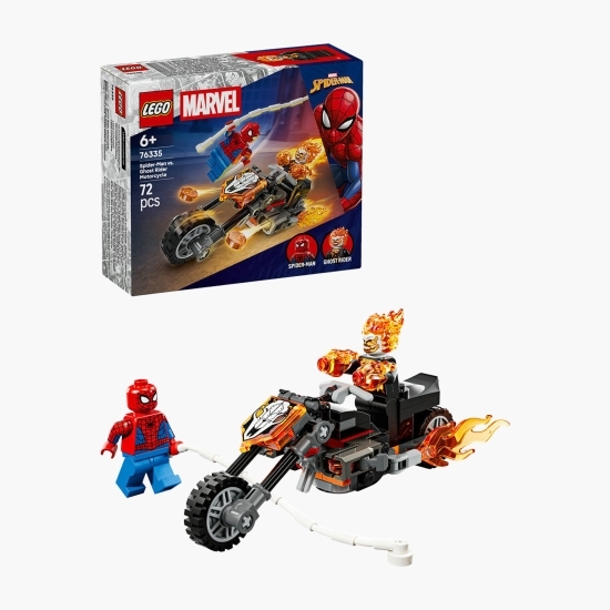 Omul Păianjen vs Călărețul fantomă pe motocicletă, 76335 Marvel, 72 piese, +6 ani