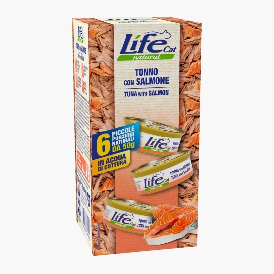 Conserve pentru pisici, cu ton și somon, 6x50g