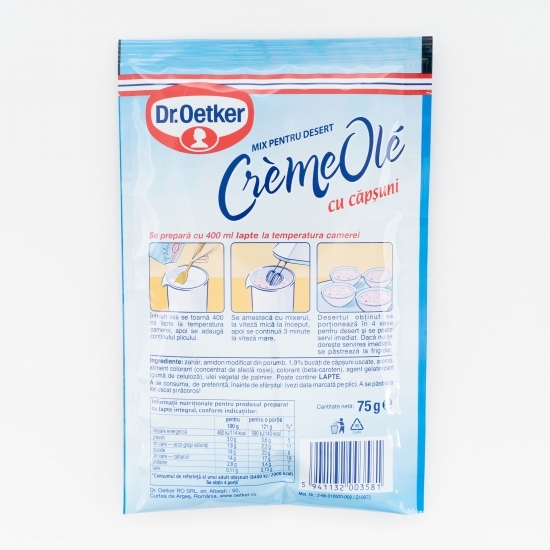 Mix pentru desert Crème Olé cu căpșuni 75g 