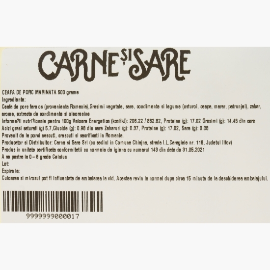 Ceafă de porc fără os, marinată 500g