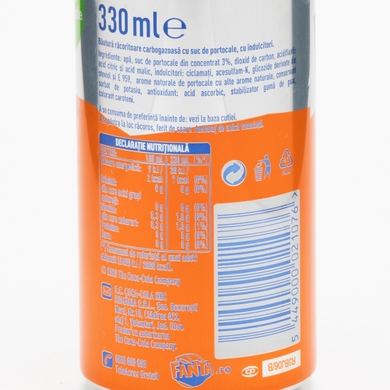 Băutură carbogazoasă portocale zero zahăr 0.33l