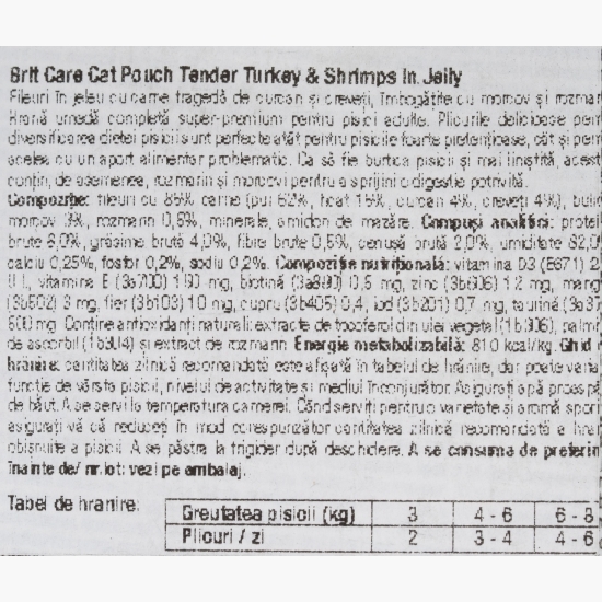 Hrană umedă pentru pisici adulte, cu curcan și creveți, 85g