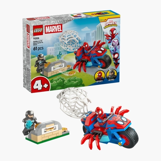 Spidey pe motocicletă vs Rhino, 11206 Spidey, 61 piese, +4 ani