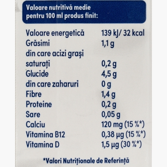 Băutură vegetală pe bază de ovăz, fără zaharuri 1l