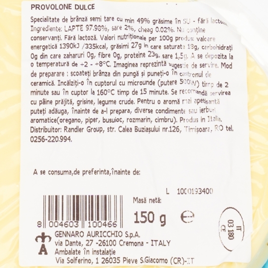 Specialitate de brânză Provolone dulce 150g