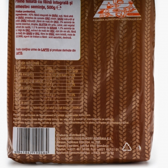 Pâine toast „Pâine aleasă” multicereale 500g