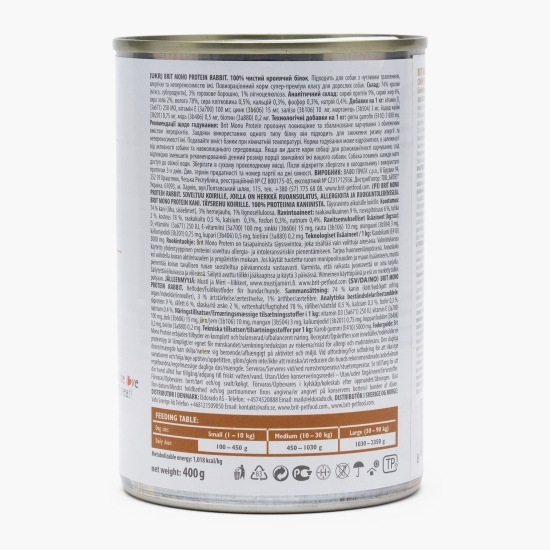 Hrană umedă pentru câini cu digestie sensibilă, cu carne de iepure Mono Protein, 400g