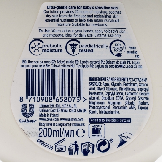 Loțiune corp pentru bebeluși Rich Moisture 200ml