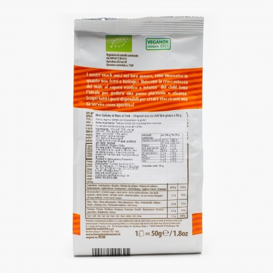 Chipsuri eco din porumb cu chili fără gluten 50g 